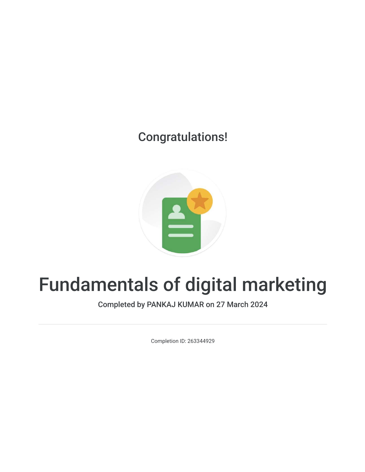 Fundamentals of Digital Marketing Certificate